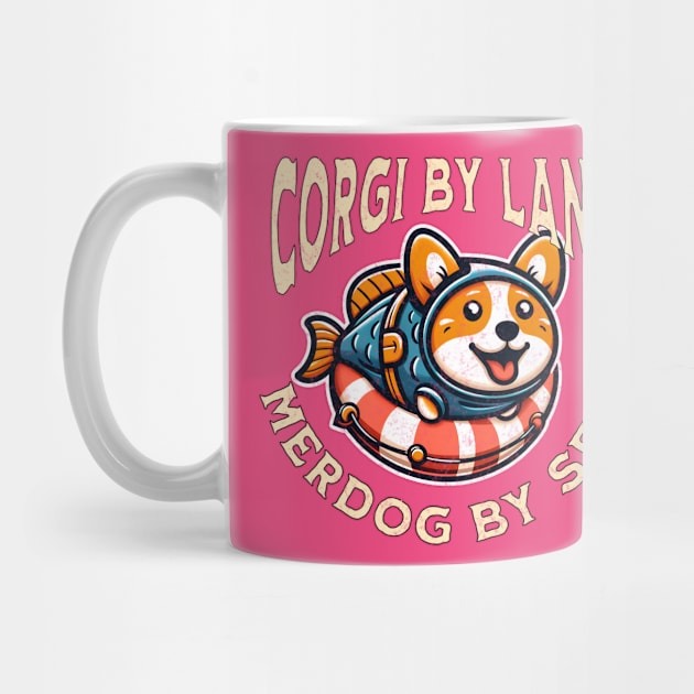 Corgi By Land - Merdog By Sea by WolfeTEES